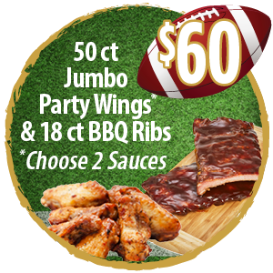 50ct Wings & 18 BBQ Ribs