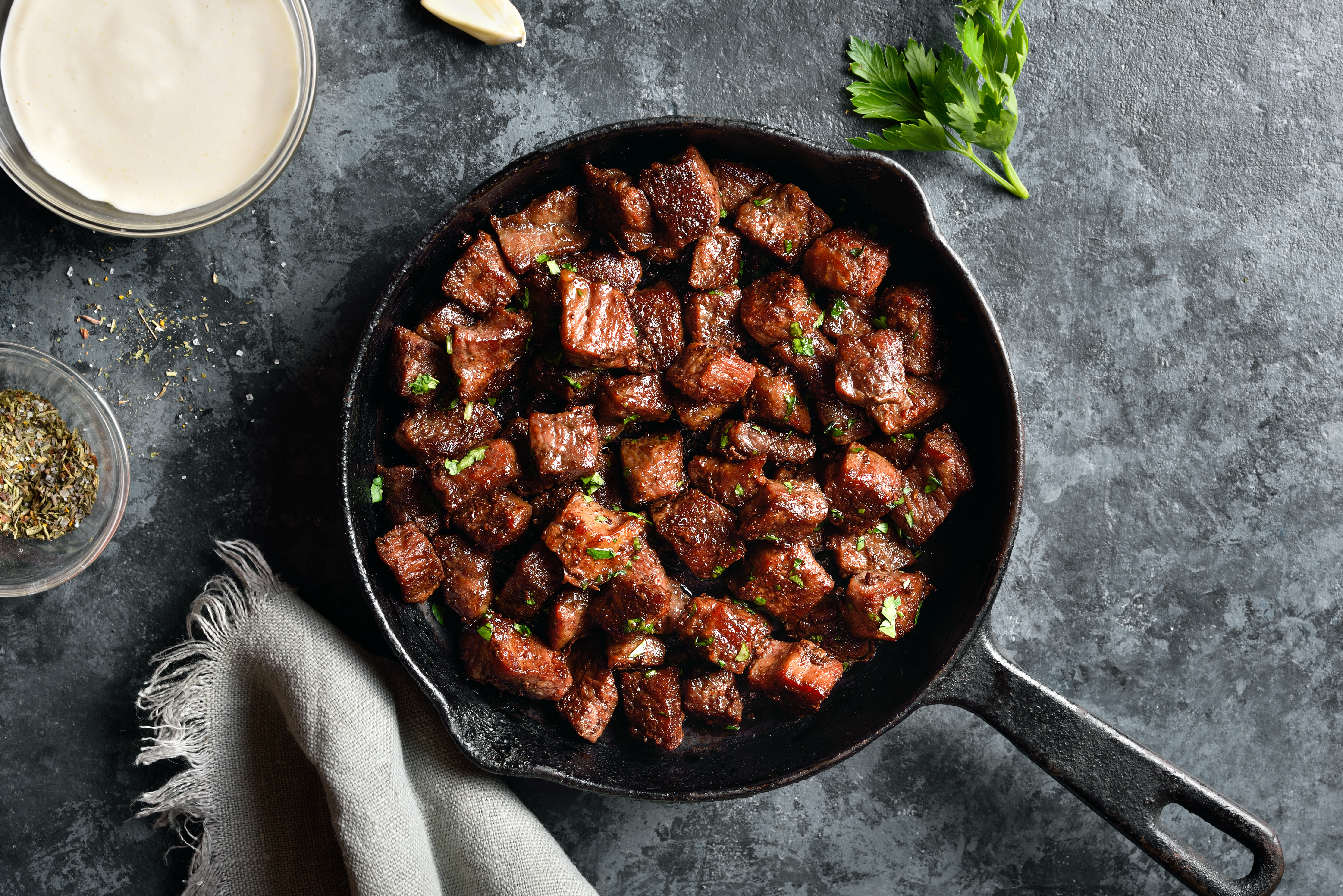 Garlic Steak Bites