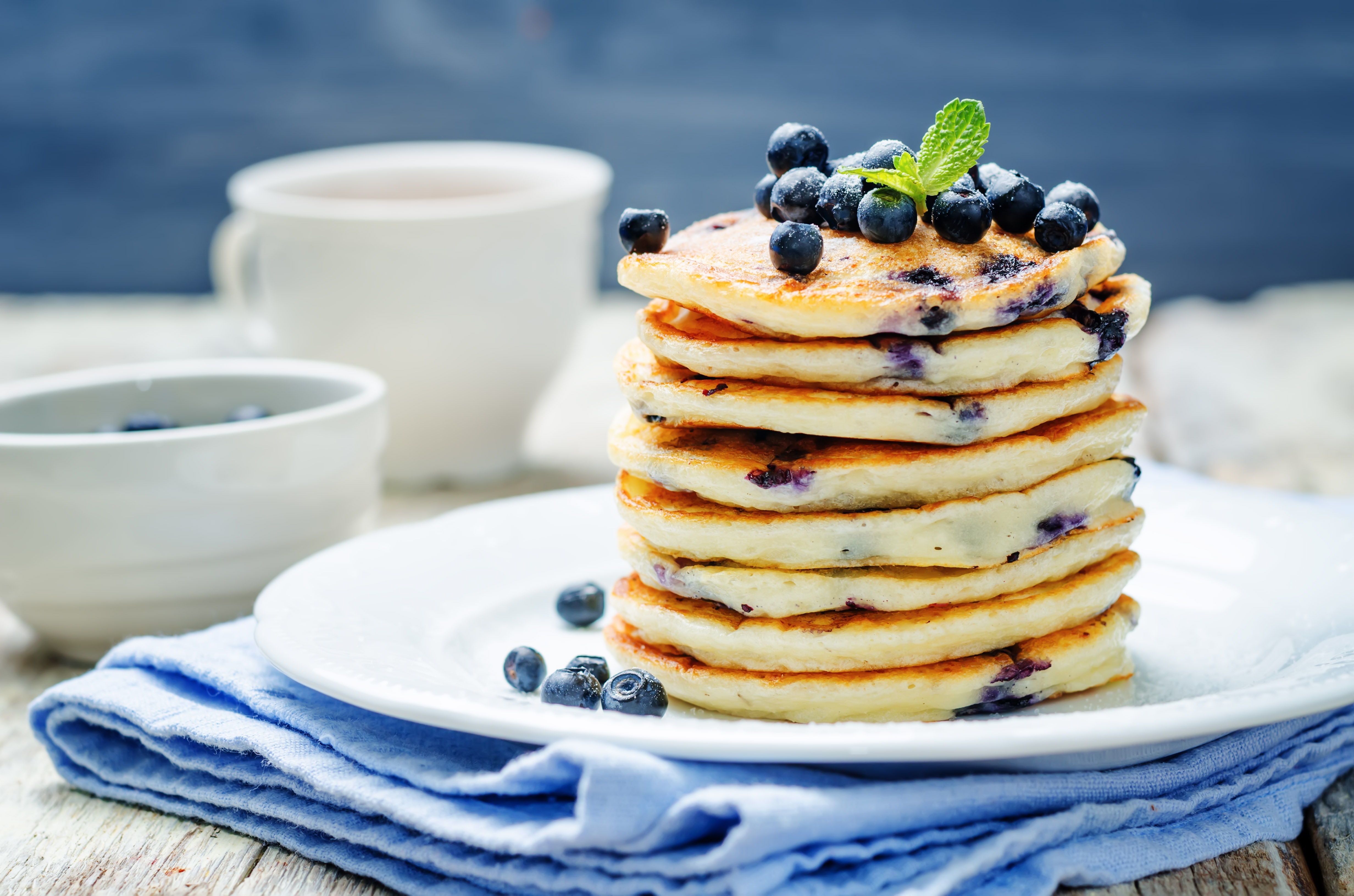 Greek Yogurt Blueberry Pancakes