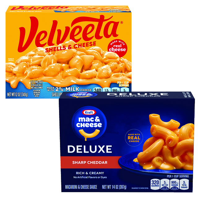 Kraft Mac & Cheese or Velveeta Shells 