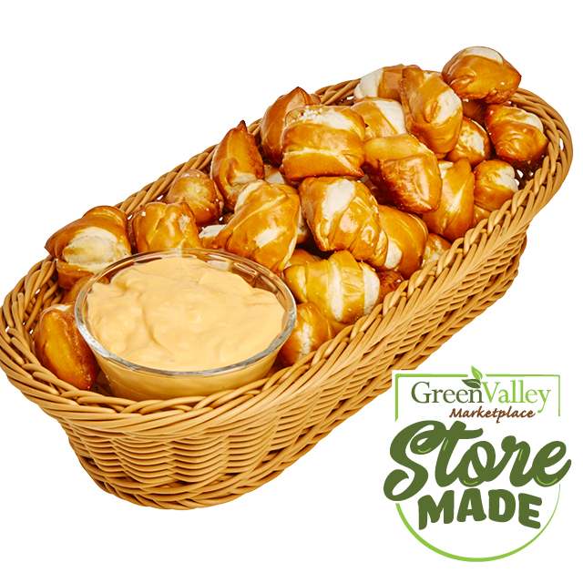 Pretzel Bites with Beer Cheese, Buffalo Chicken or Crab Dip 