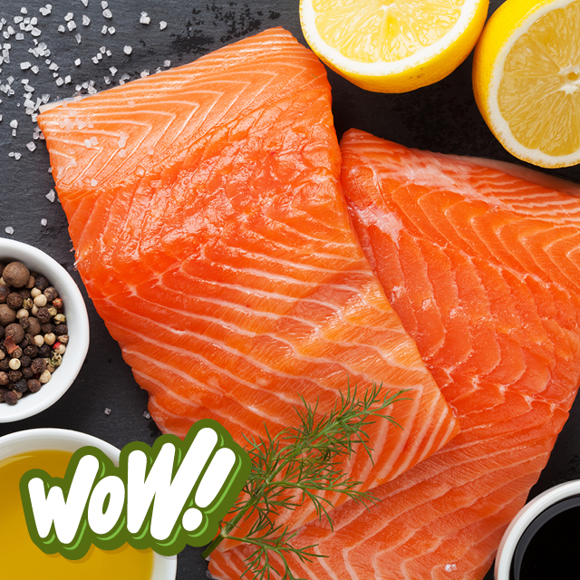 Farm Raised, Fresh Atlantic Salmon Fillet Portions 