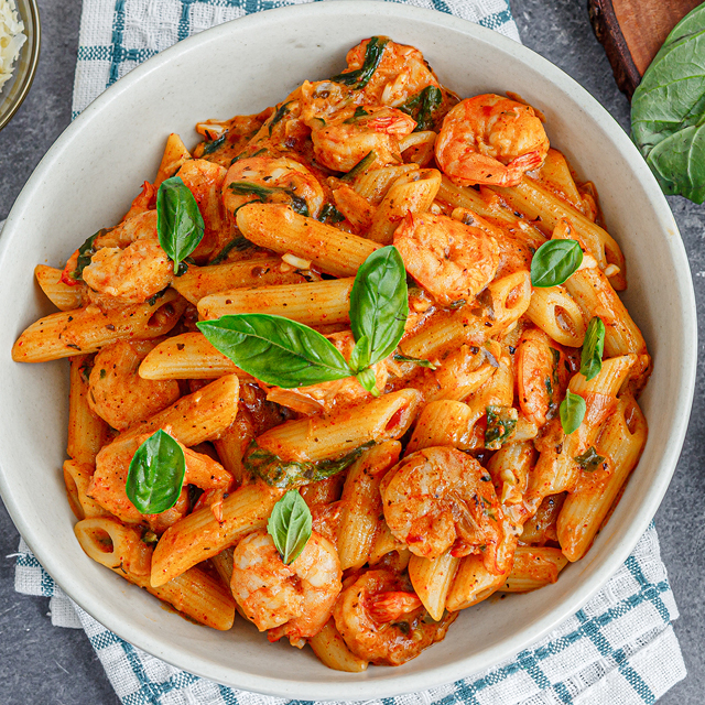 Seafood Marinara With Penne Pasta 