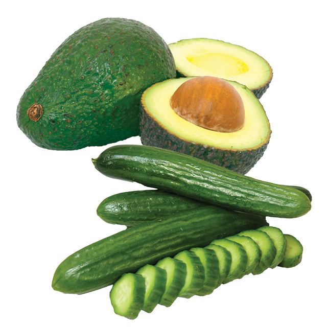 Avocados/Seedless Cucumbers 