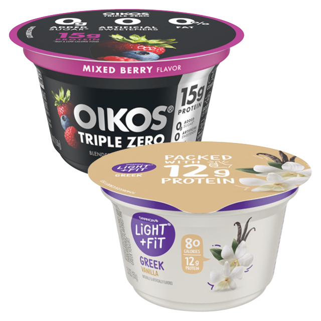 Dannon Oikos, Light + Fit or Too Good Yogurts