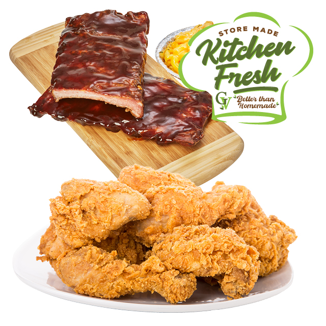 Half Rack BBQ Ribs & 4 pc Fried Chicken Combo