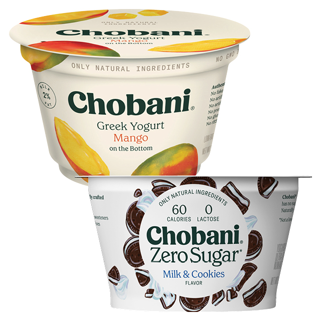 Chobani Zero Sugar or Fruit On the Bottom Yogurt
