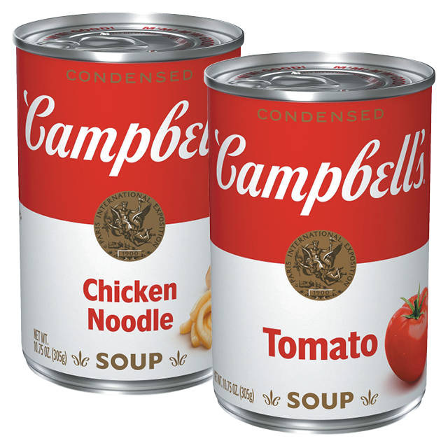 Campbell's Chicken Noodle or Tomato Soup